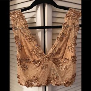 Bebe sequin crop top.